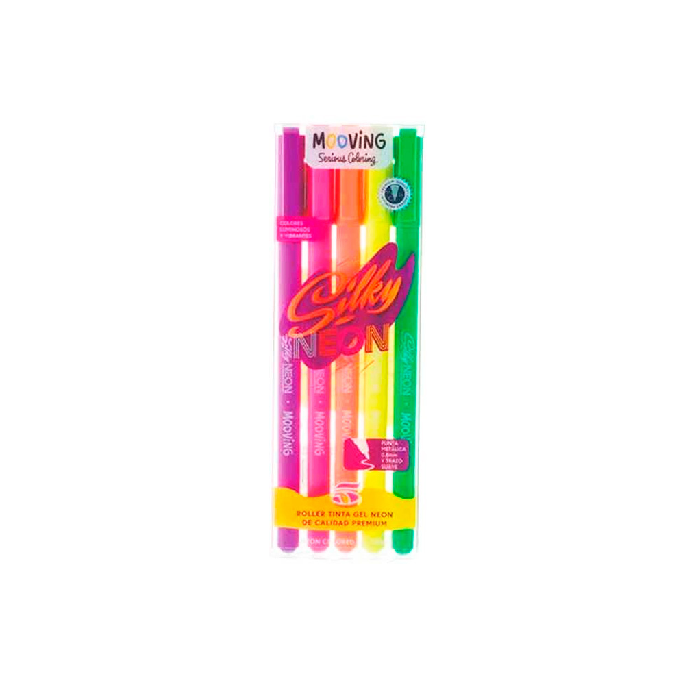 Roller Birome Tinta Neon x 5 Mooving
