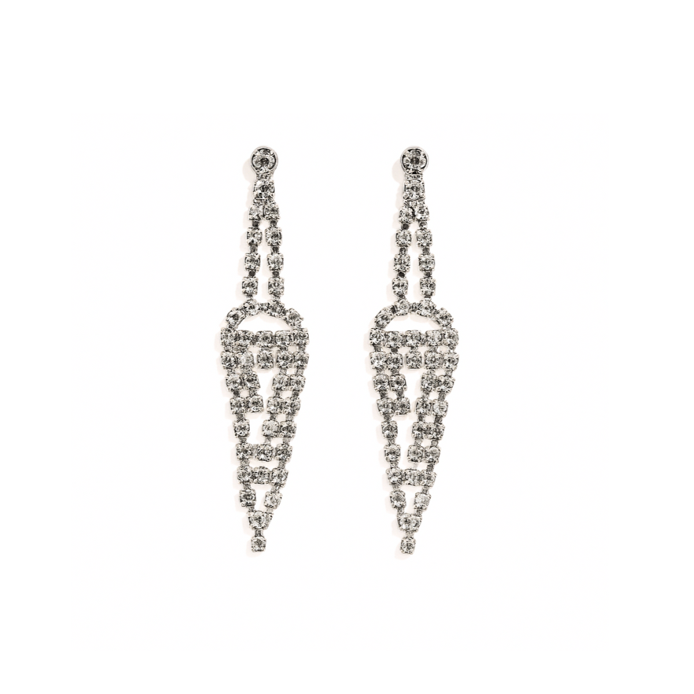 Aros Colgantes con Strass Triangular