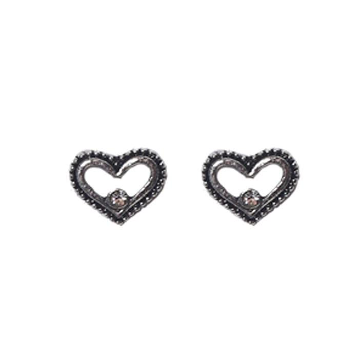 Aros Corazón con Strass