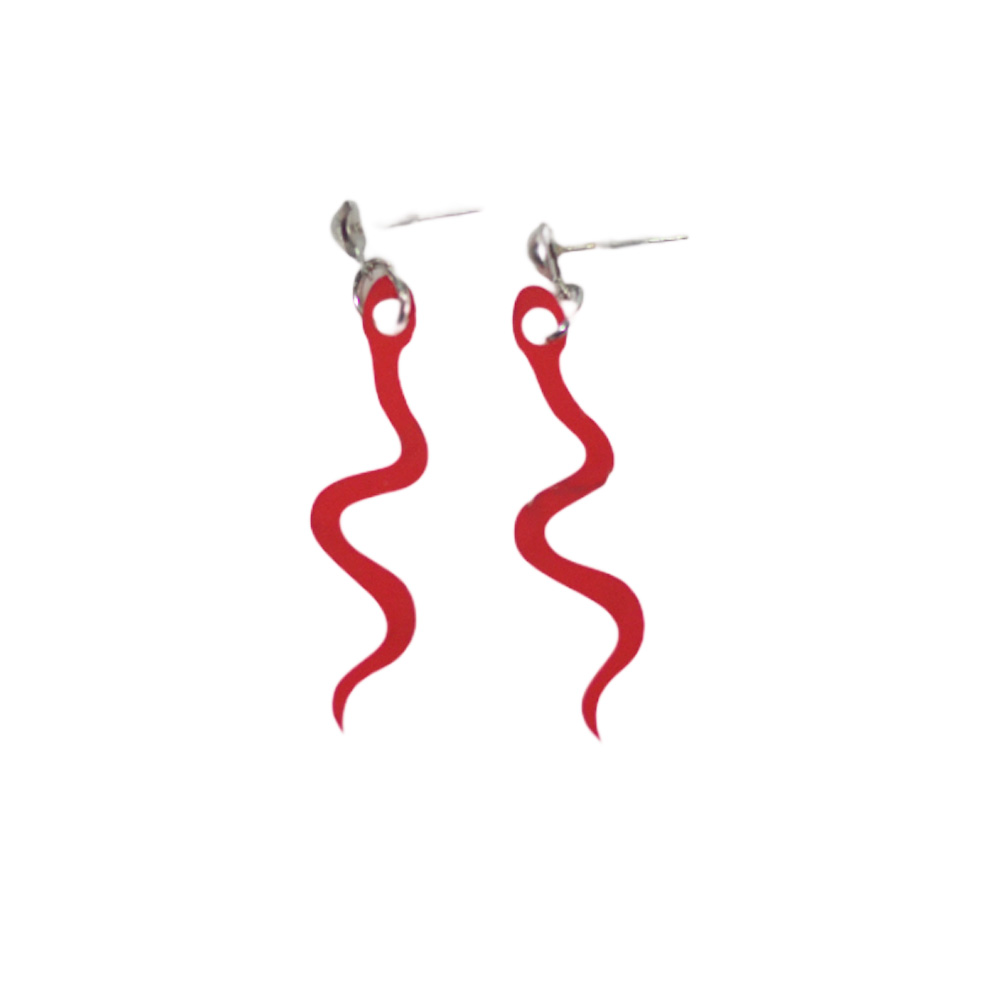 Aros con Dije de Serpiente Acrílico