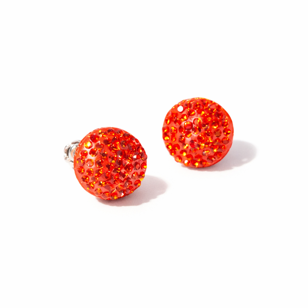 Aros con Strass Rojo Formas