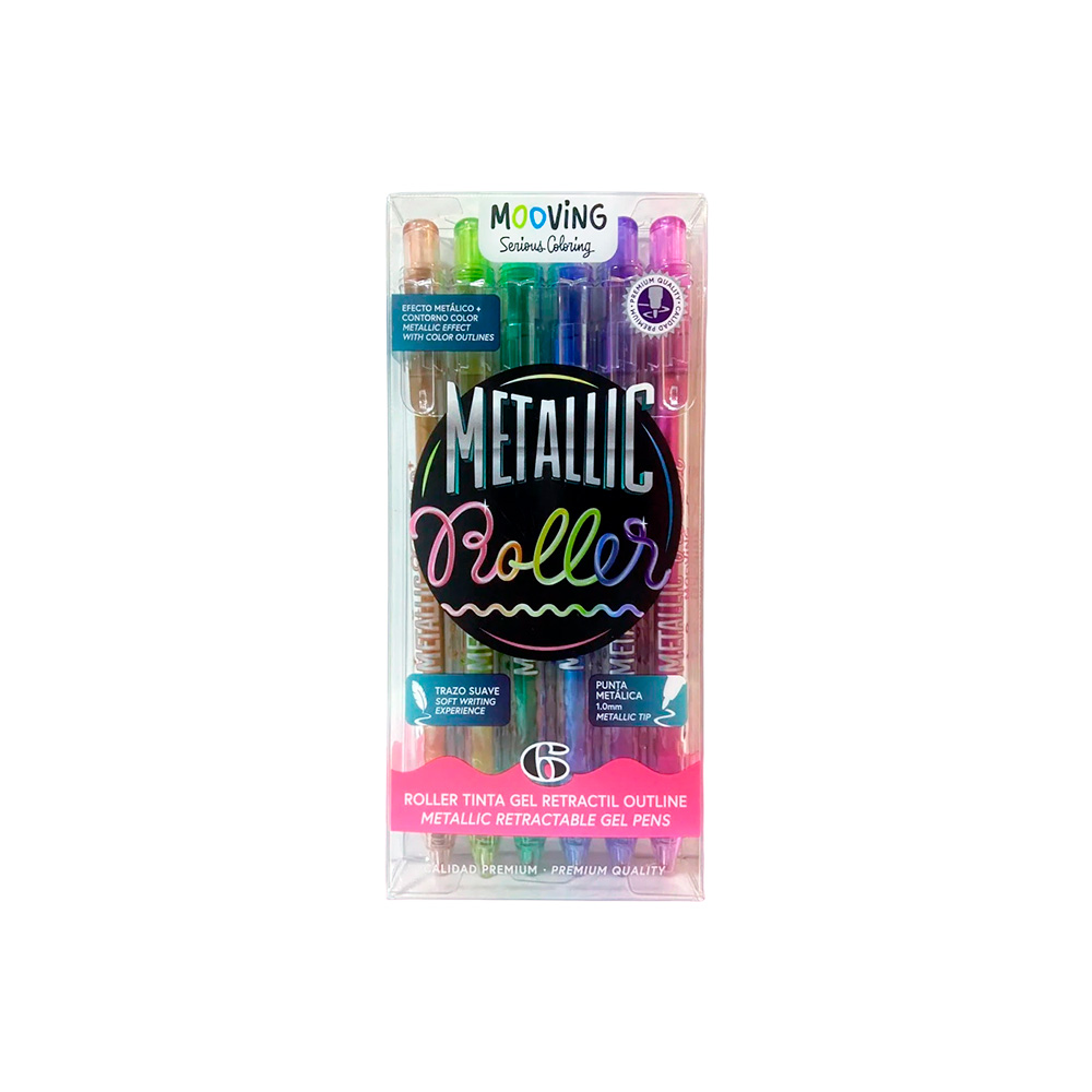 Roller Tinta Gel Retractil X6 Mooving