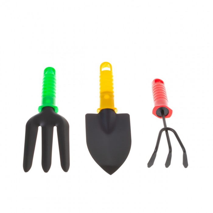 Set Jardin X3 De Plastico Mango De Colores