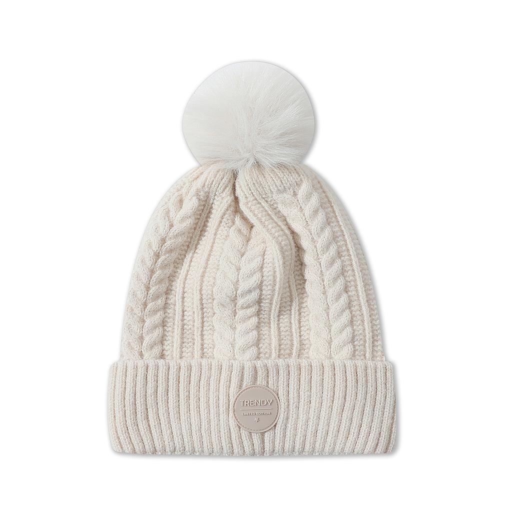 [40746] GORRO CON POMPON APLIQUE TRENDY