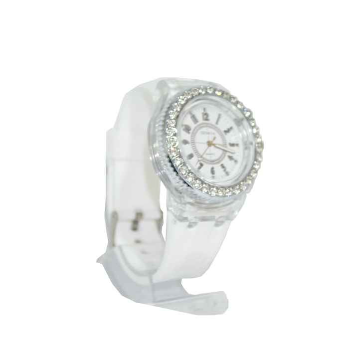RELOJ CARCASA STRASS Y MALLA DE GOMA