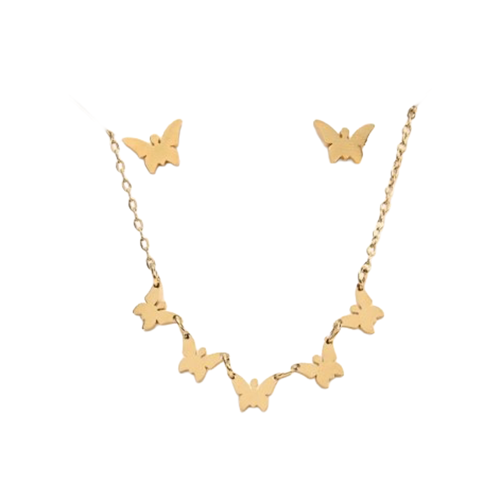 [49054-2] AROS + CADENA ACERO MARIPOSAS (Dorado (D))