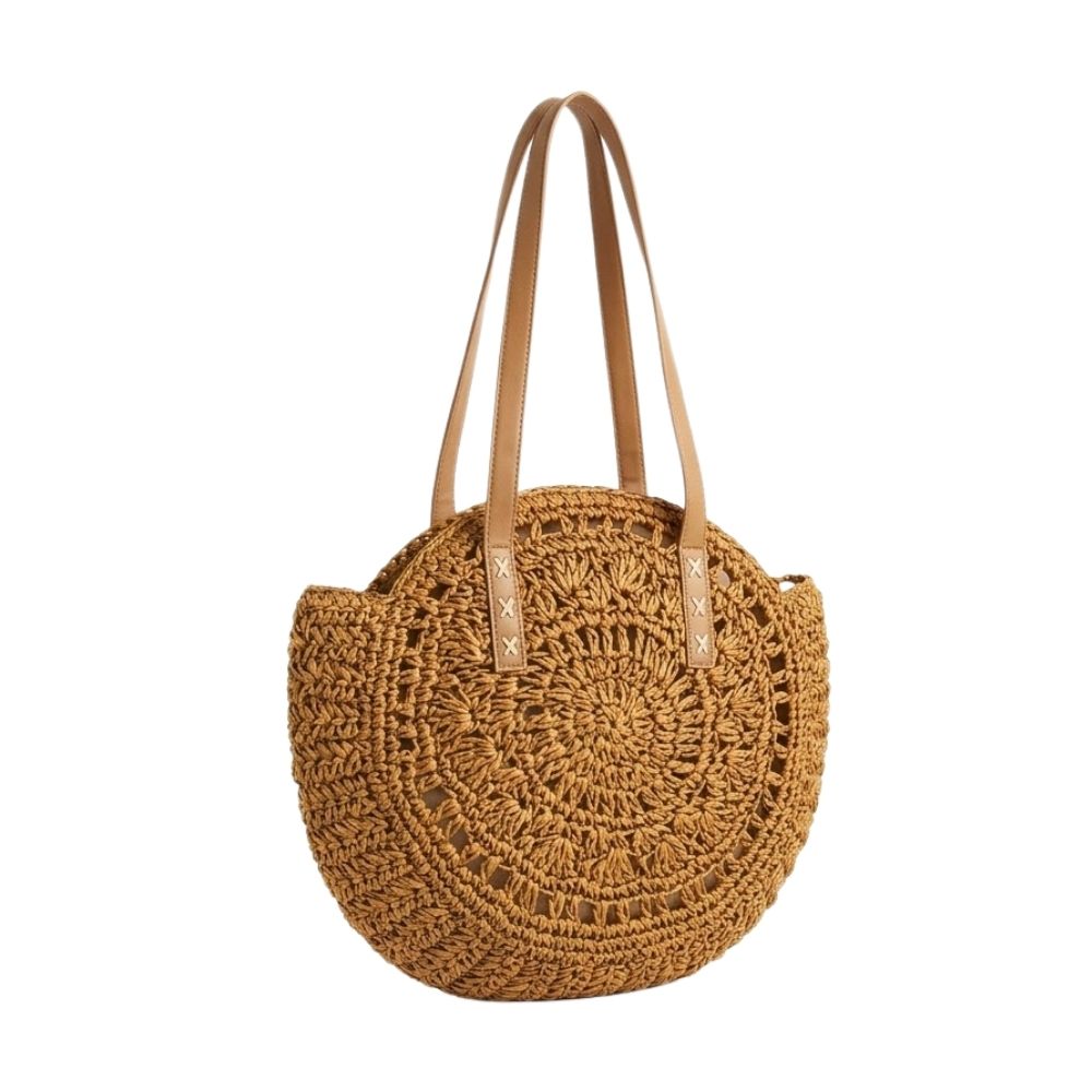 [52909] BOLSO DE PLAYA REDONDO DE RAFIA
