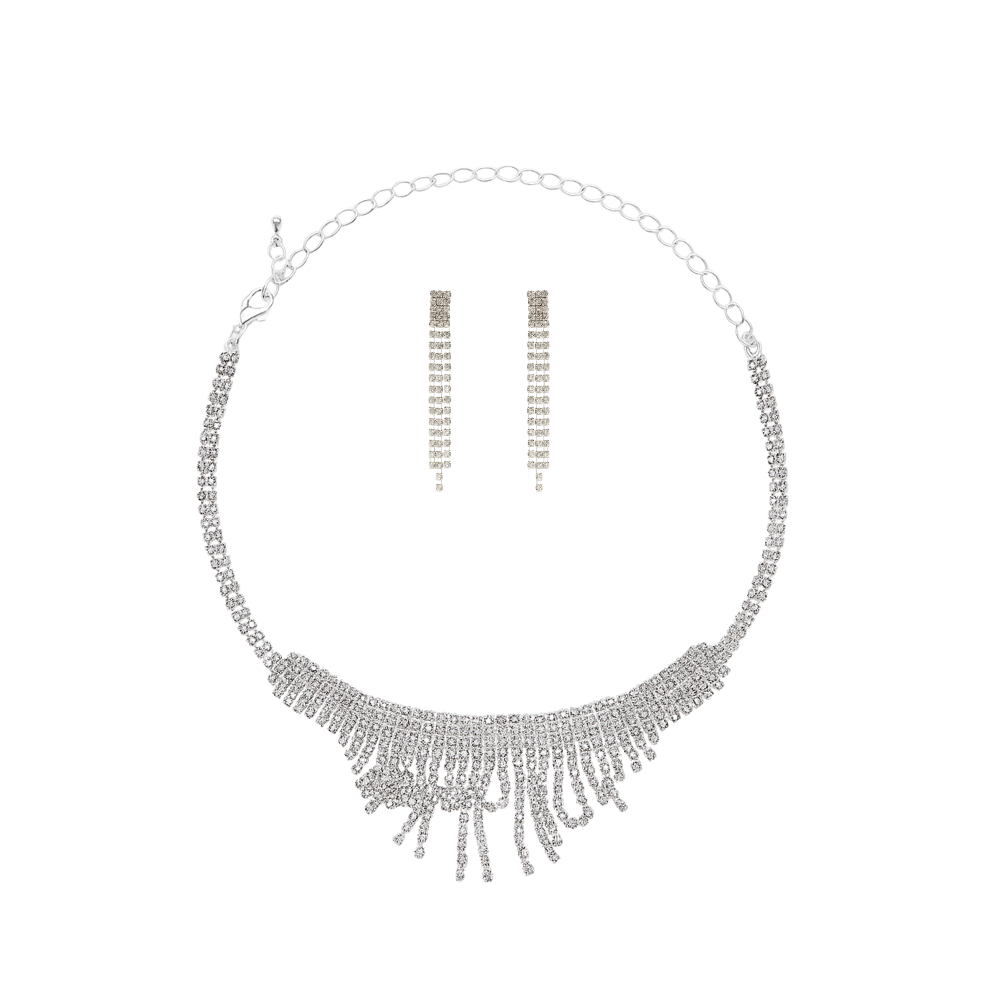 [50925] SET DE COLLAR + AROS STRASS COLGANTE
