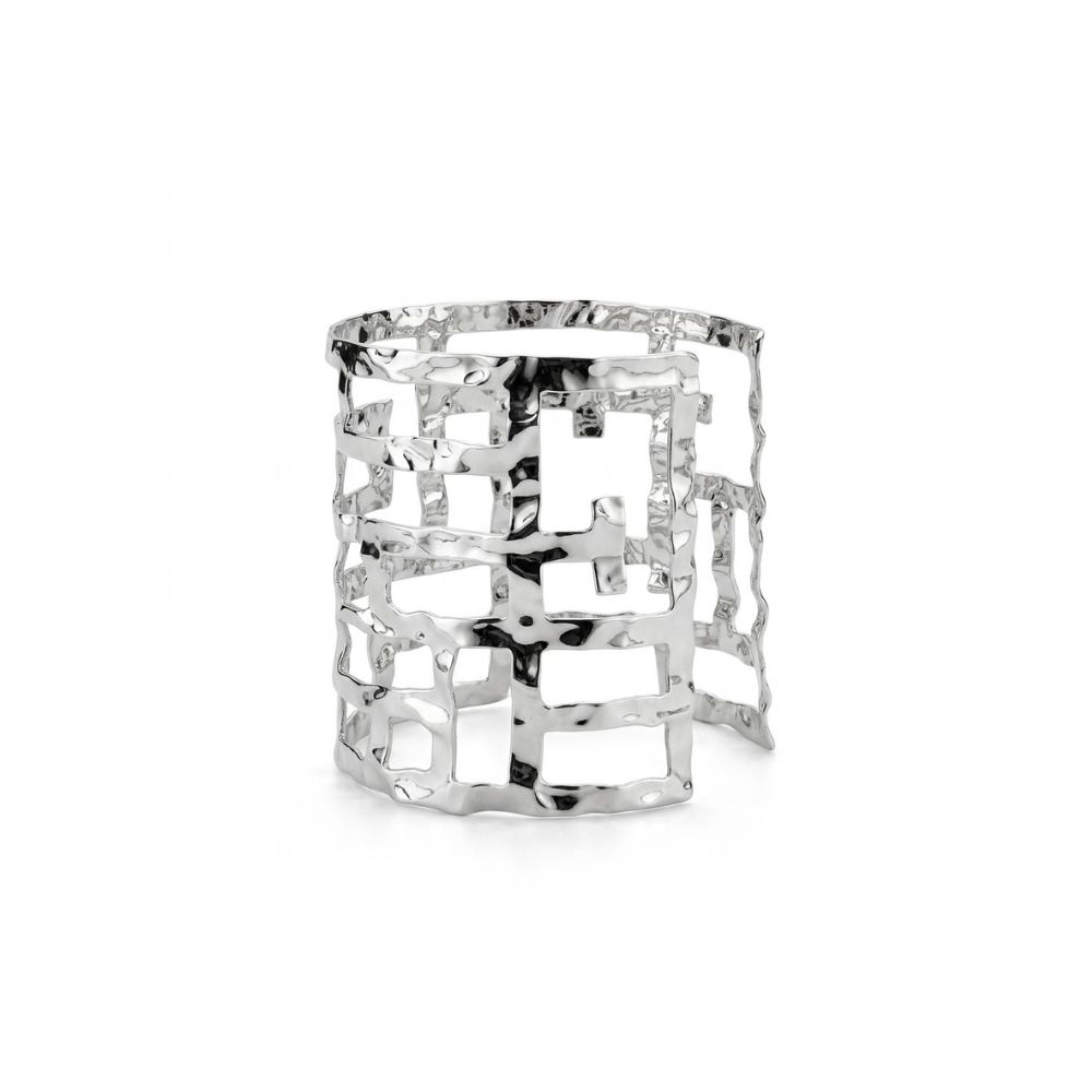 [53195-1] BRAZALETE ANCHO DISEÑO GEOMETRICO (Dorado (D))