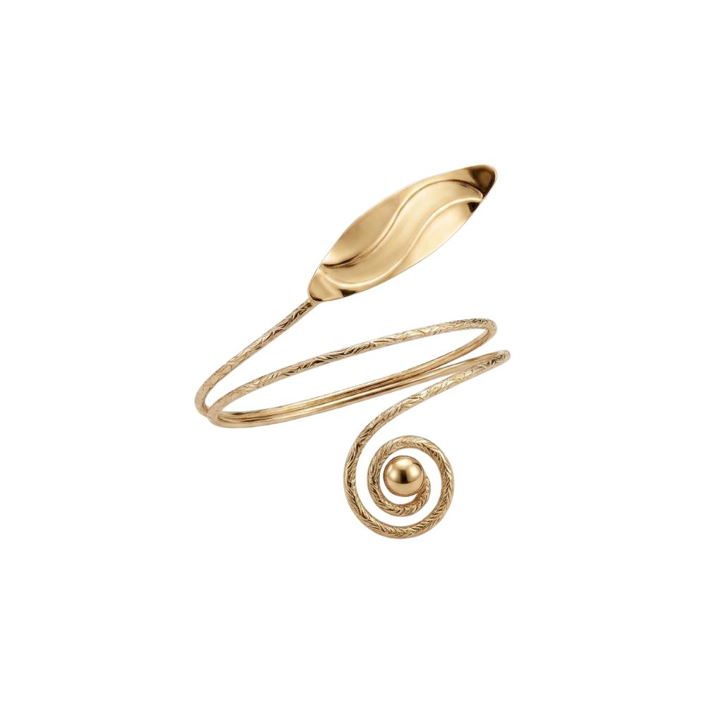 [53197-1] BRAZALETE AJUSTABLE DISEÑO DE HOJA (Dorado (D))