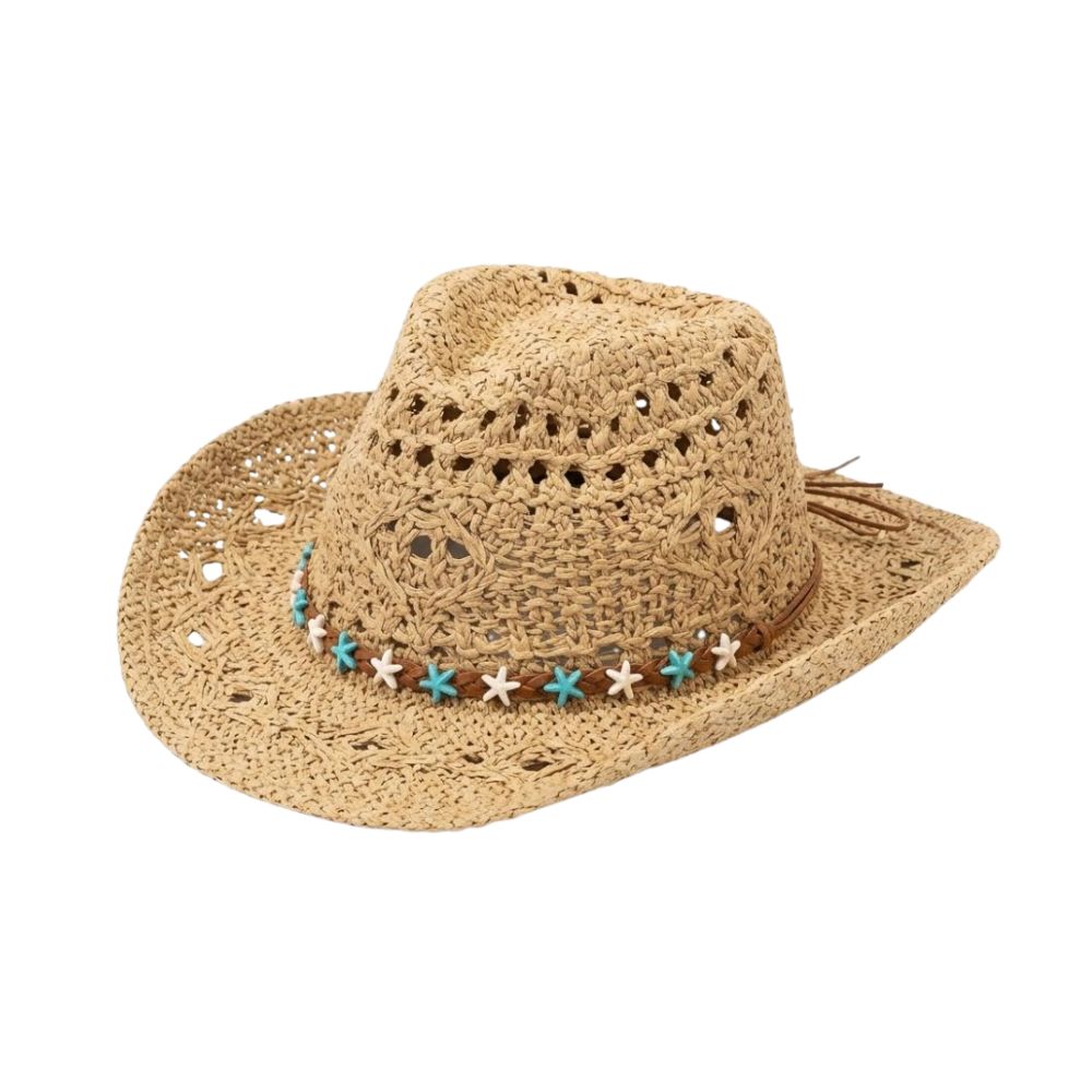 [52959] SOMBRERO DE RAFIA ESTILO VAQUERO