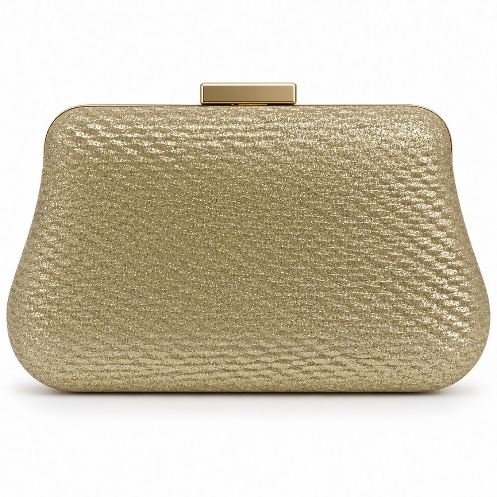 CARTERA CLUTCH DE FIESTA RÍGIDA CON GLITTER TEXTURADO
